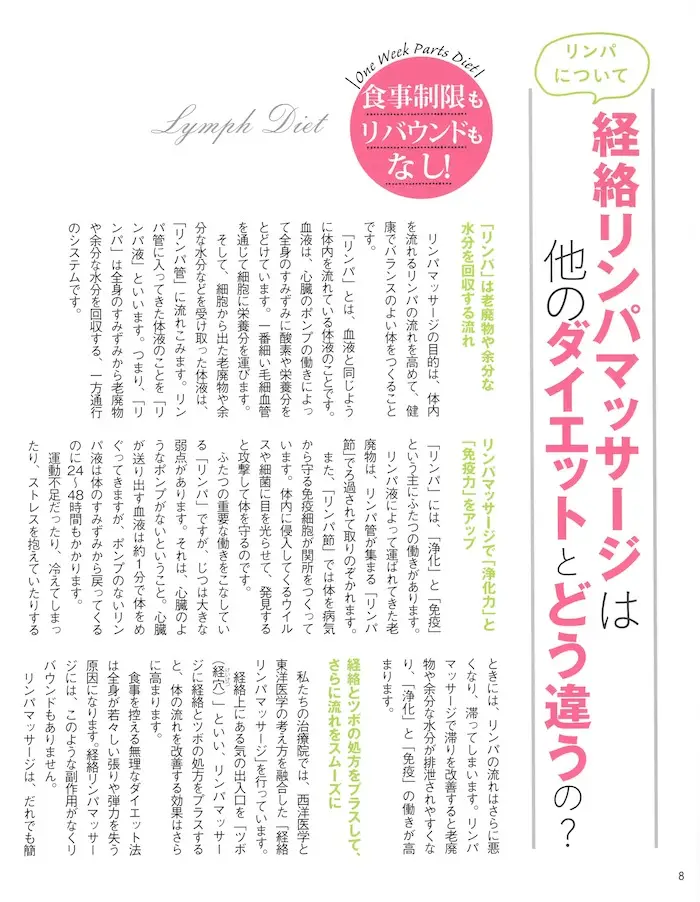 経絡リンパマッサージは他のダイエットとどう違うの？