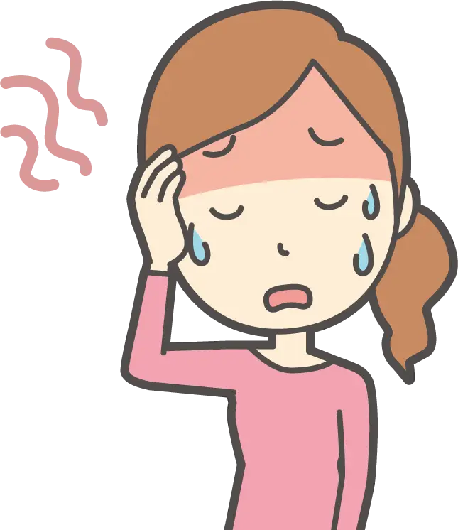 のぼせている女性
